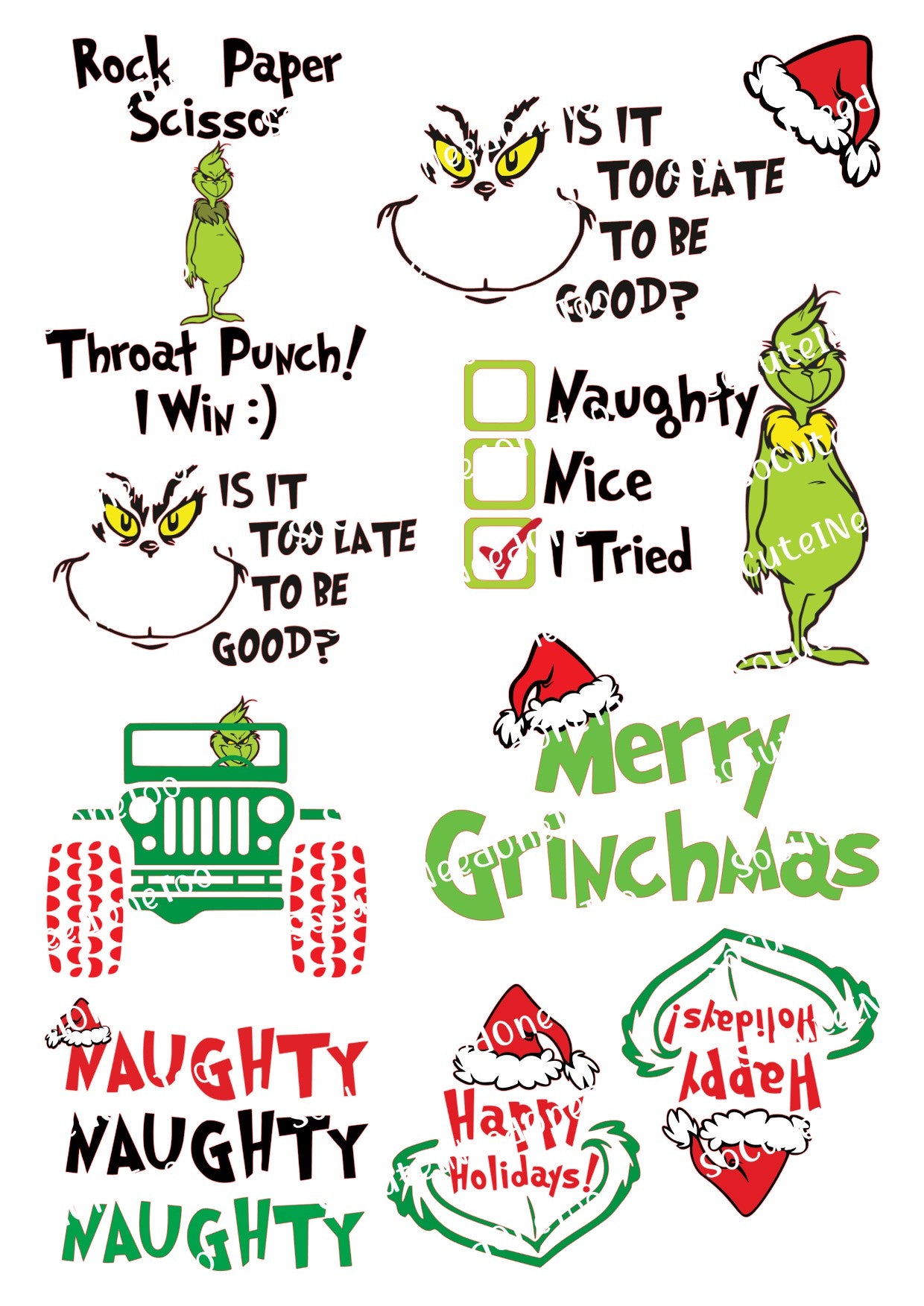 Grinch #10 Waterslide Decals - SoCuteINeedOneToo