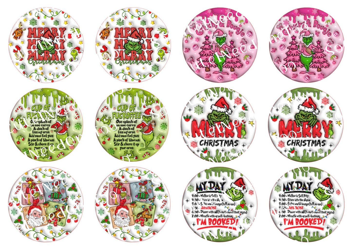 Grinch BB and CC Waterslide Decals - SoCuteINeedOneToo