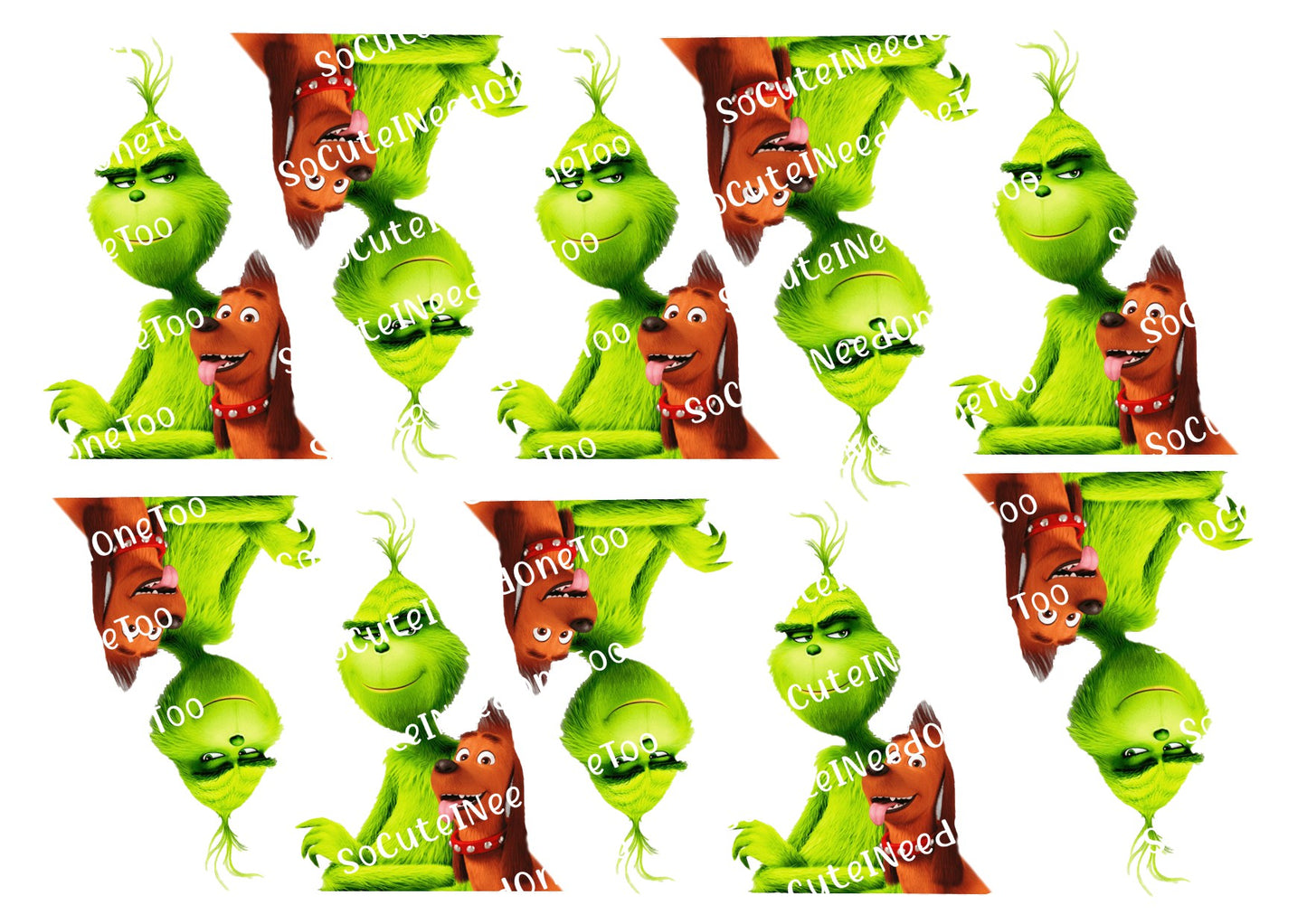 Grinch - FULL SHEET Grinch & Max Waterslide Decals - SoCuteINeedOneToo
