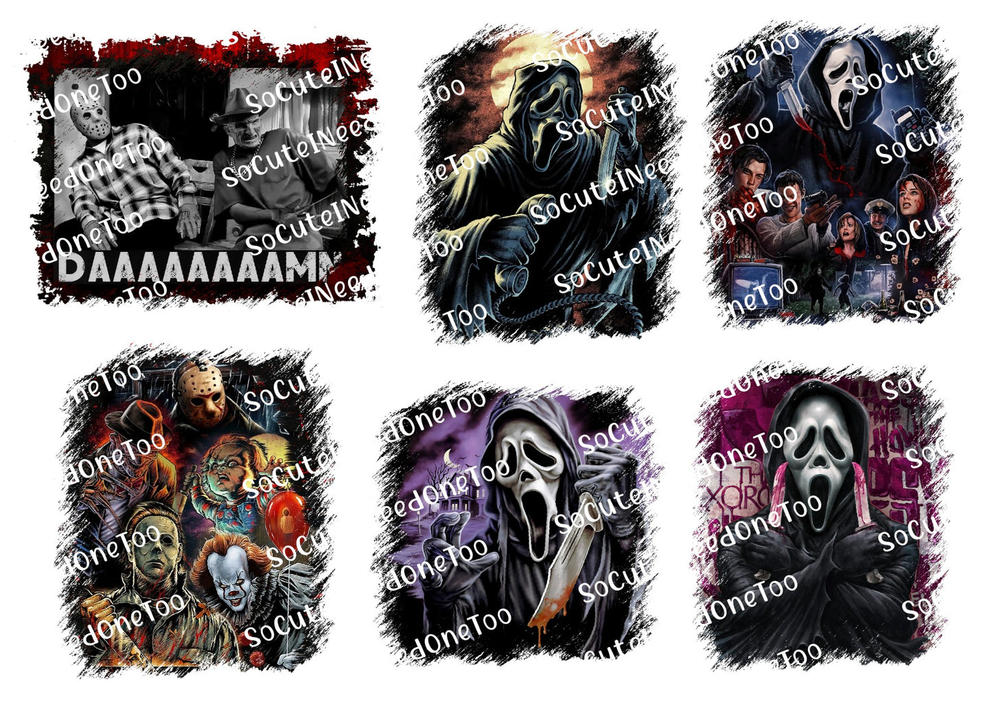 Halloween Killers #4 Waterslide Decals - SoCuteINeedOneToo