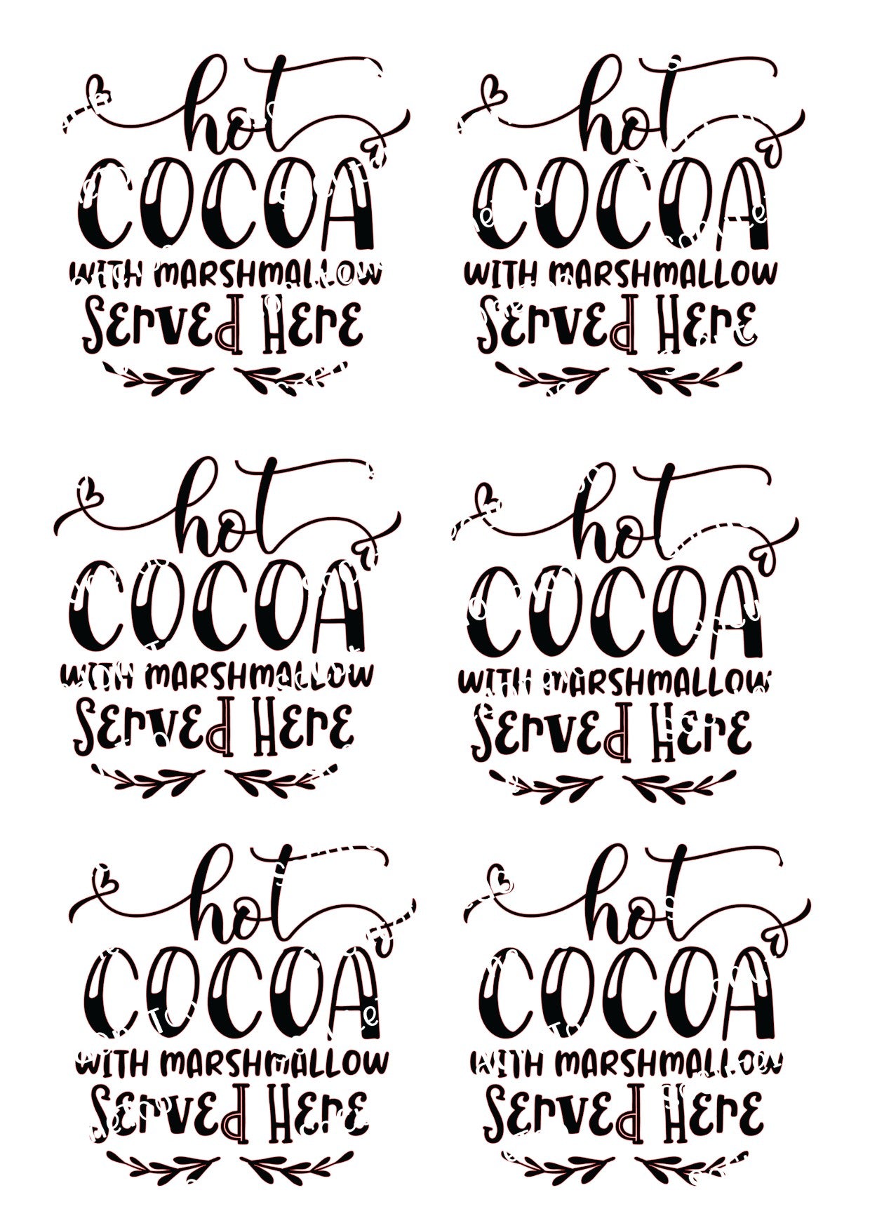 Hot Cocoa Served Here Waterslide Decals - SoCuteINeedOneToo