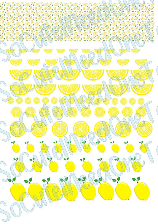 Lemons on Clear/White Laser Printed Waterslide Paper Ready To Use - SoCuteINeedOneToo