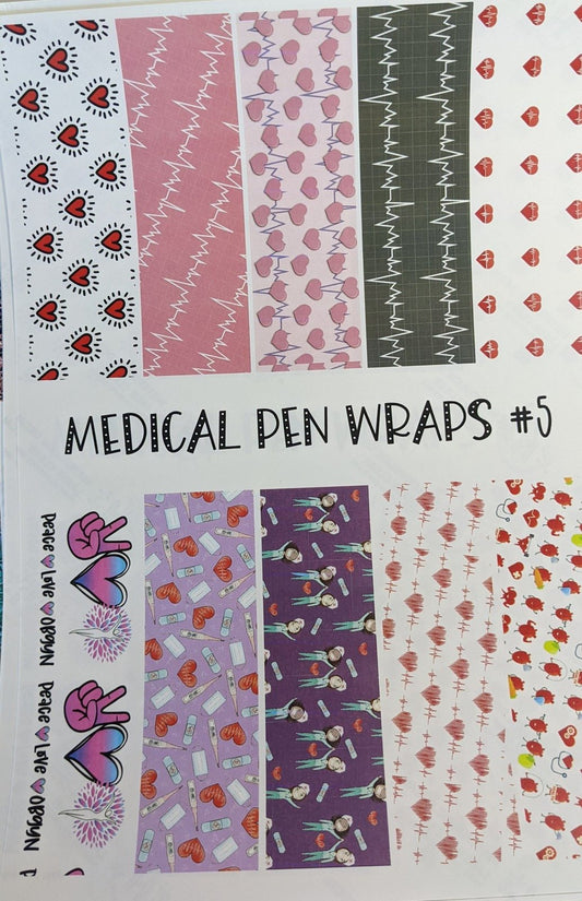Medical Pen Wraps #5 printed waterslide decal sheet