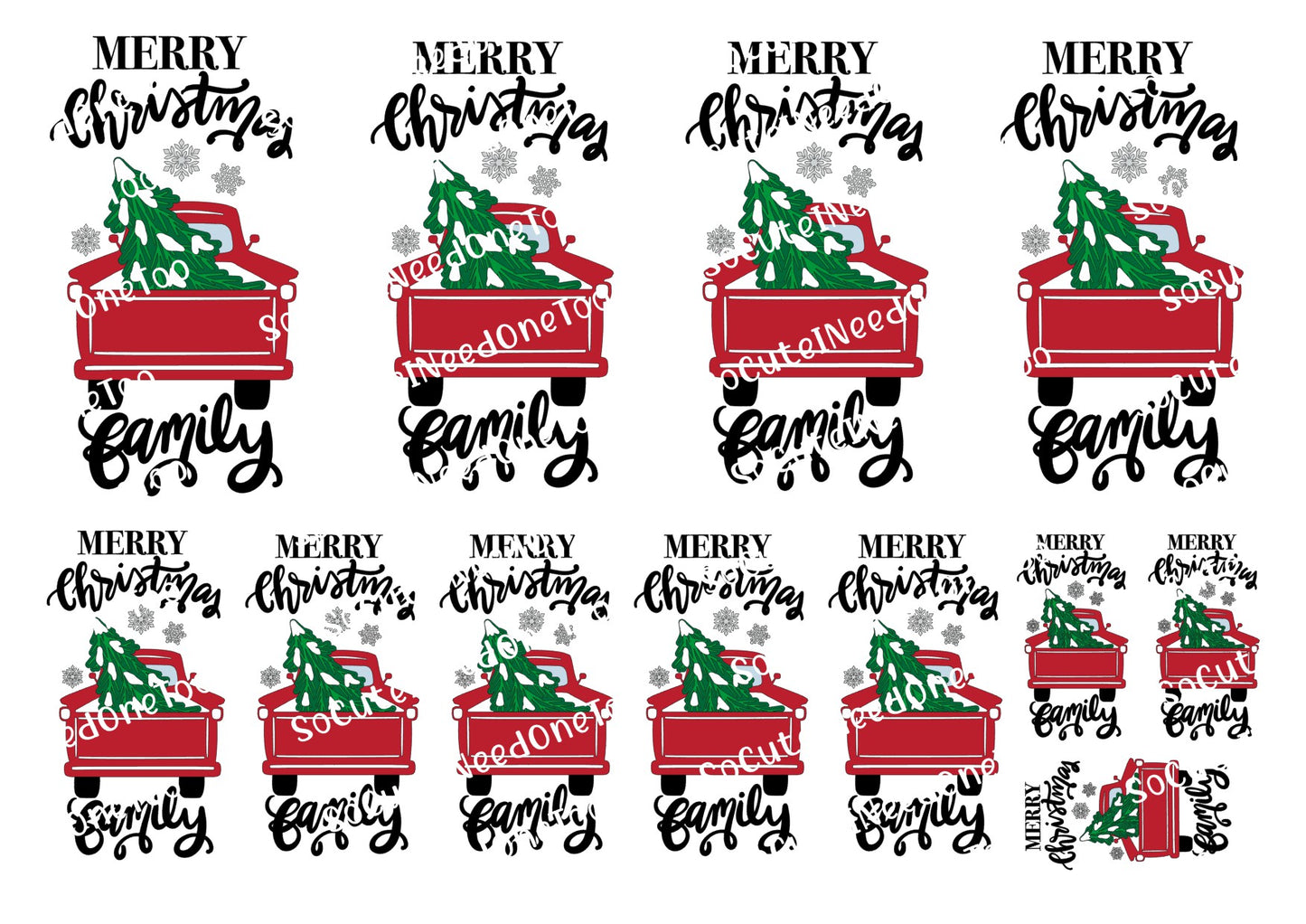 Merry XMAS Truck Waterslide Decals - SoCuteINeedOneToo