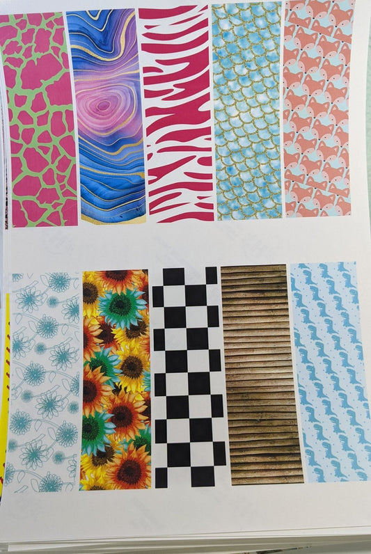 Pen Wraps #1 printed waterslide decal sheet