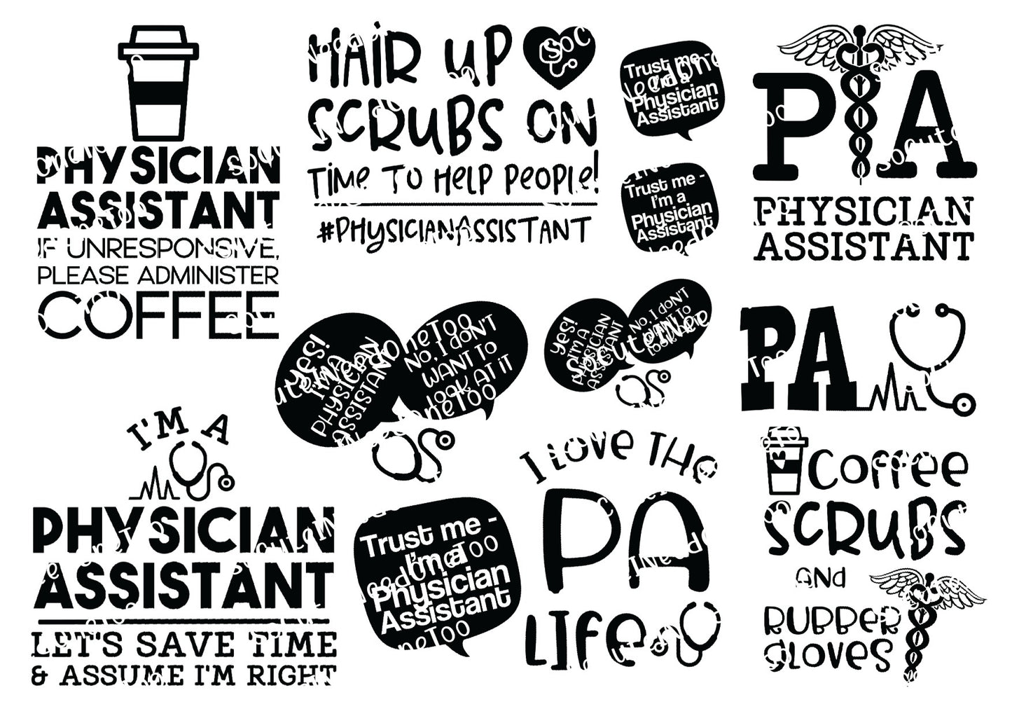 Physician Assistant Waterslide Decals - SoCuteINeedOneToo