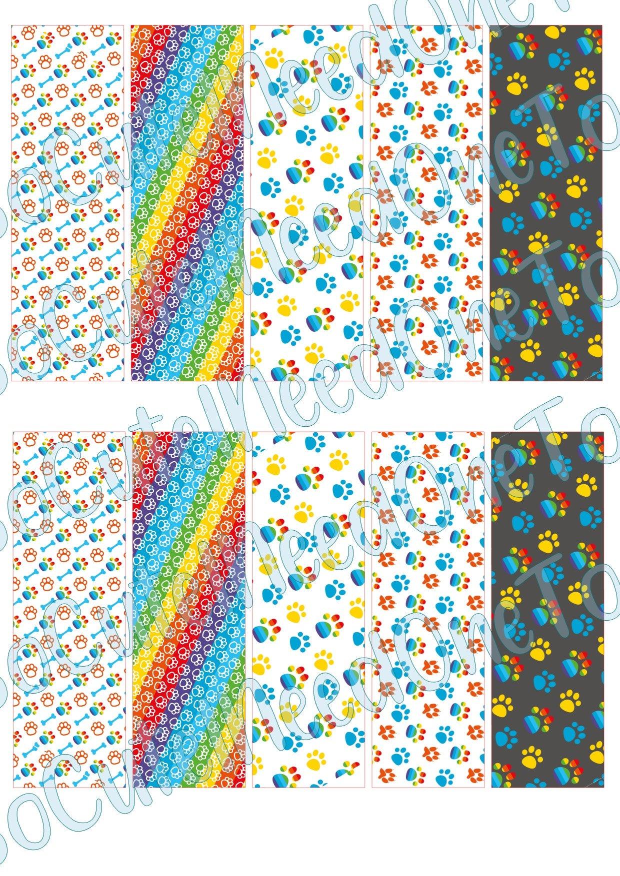 Rainbow Dog Prints Pen Wraps - SoCuteINeedOneToo