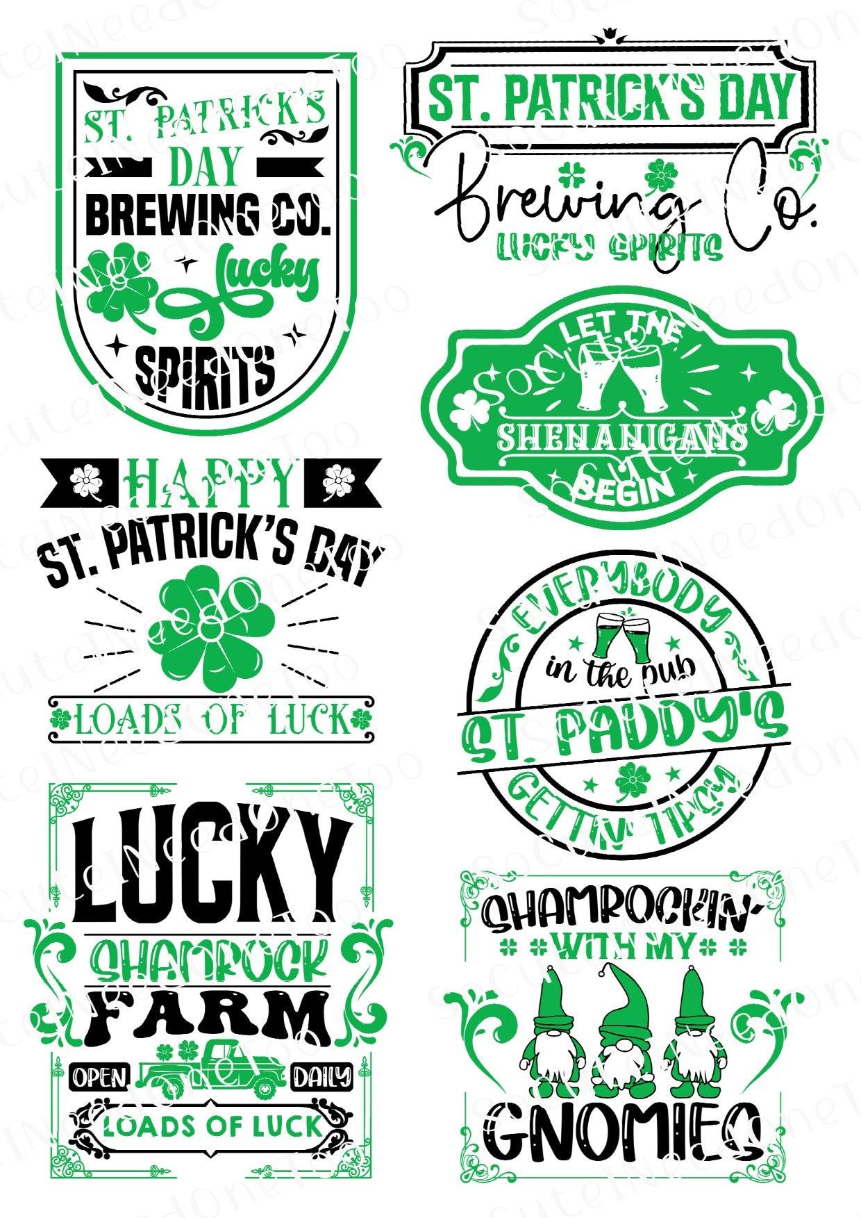 St. Patrick's Day - Brewing Co. Waterslide Decals - SoCuteINeedOneToo