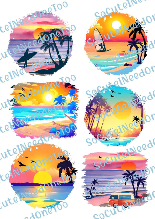 Summer Sunsets Selection on Waterslide Decals - SoCuteINeedOneToo