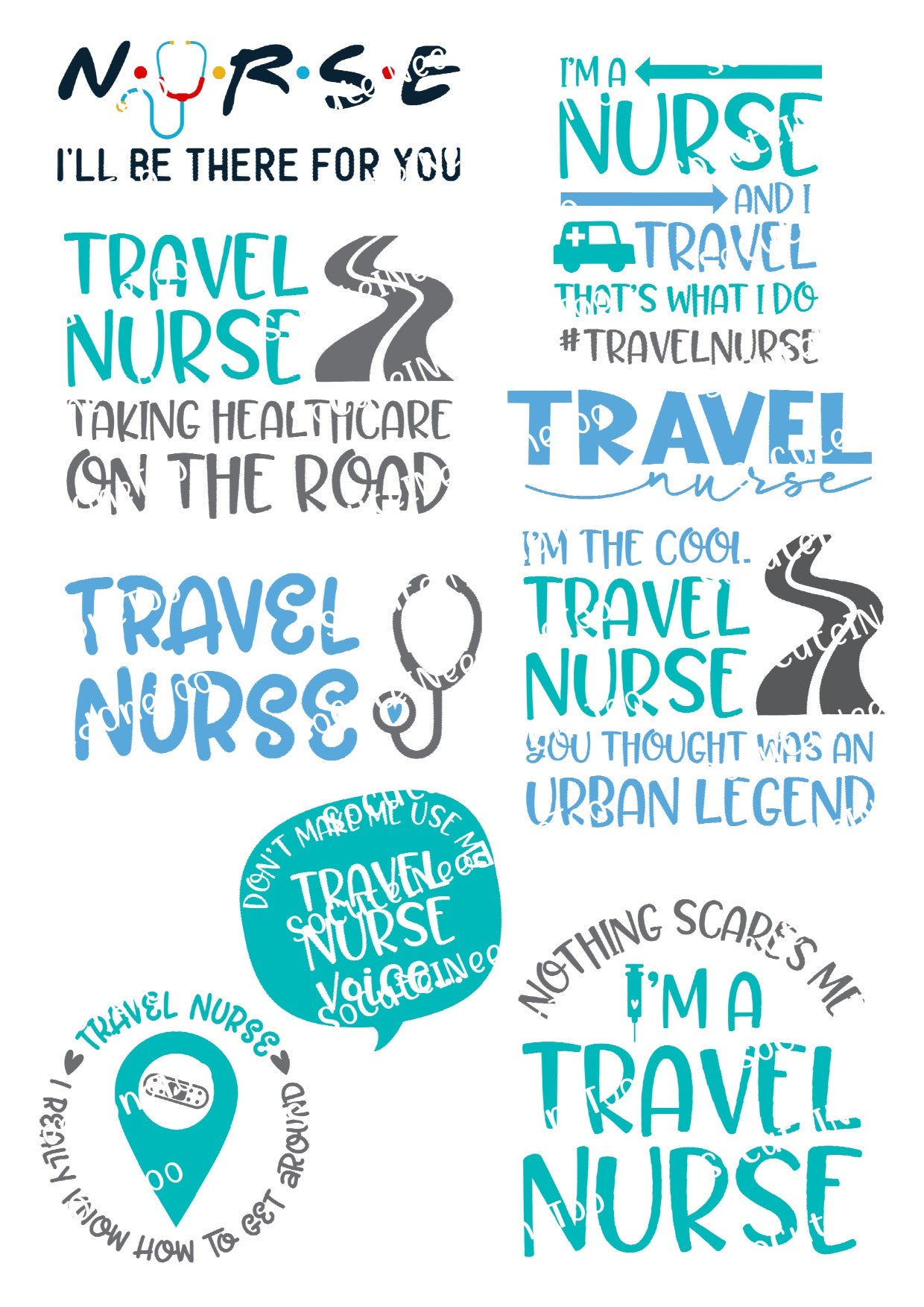 Traveling Nurse Waterslide Decals - SoCuteINeedOneToo