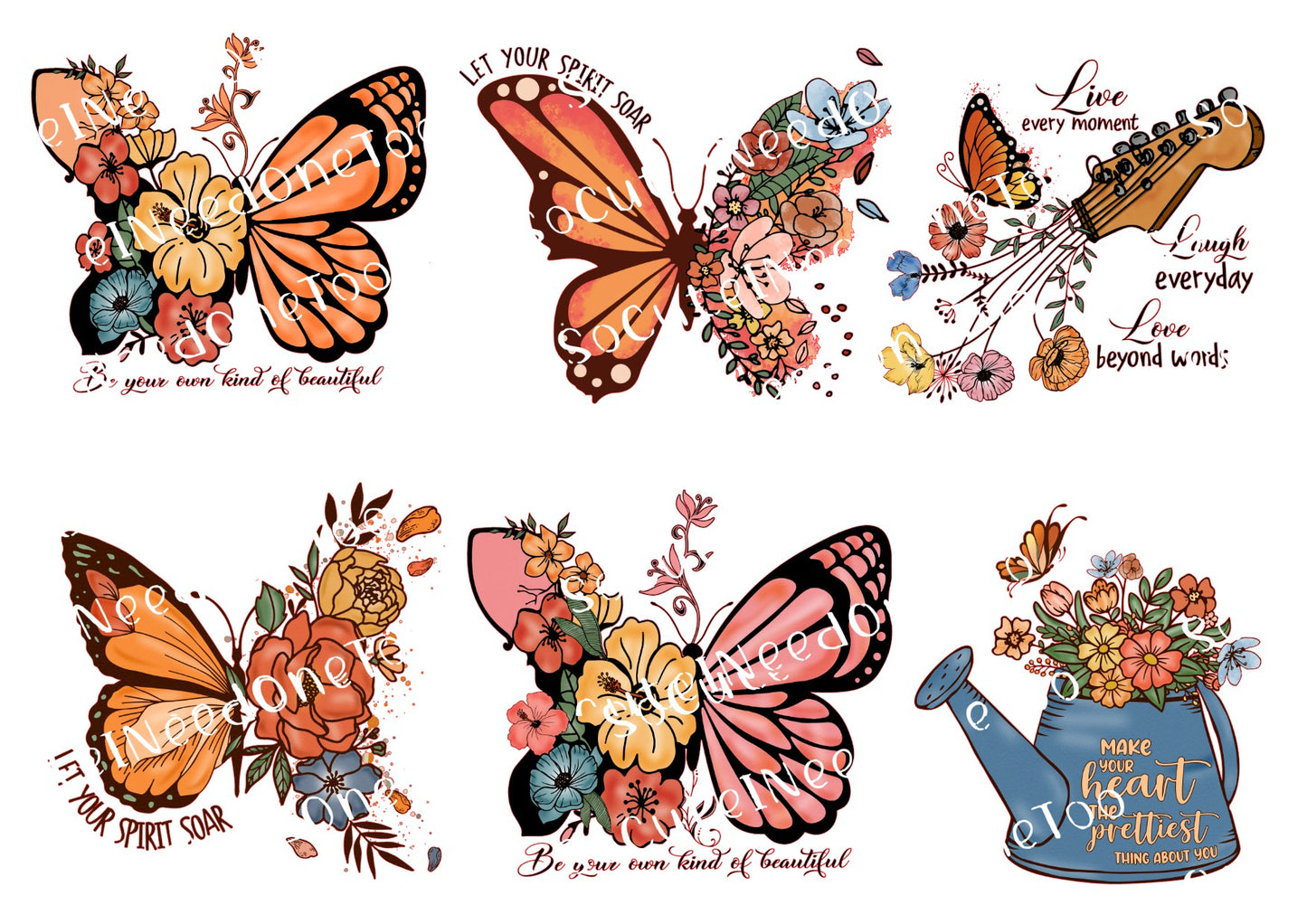 Vintage Butterflies Waterslide Decals - SoCuteINeedOneToo