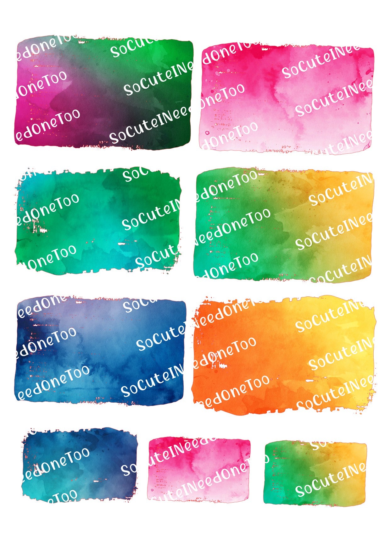 Watercolor Background Blocks Waterslide Decals - SoCuteINeedOneToo
