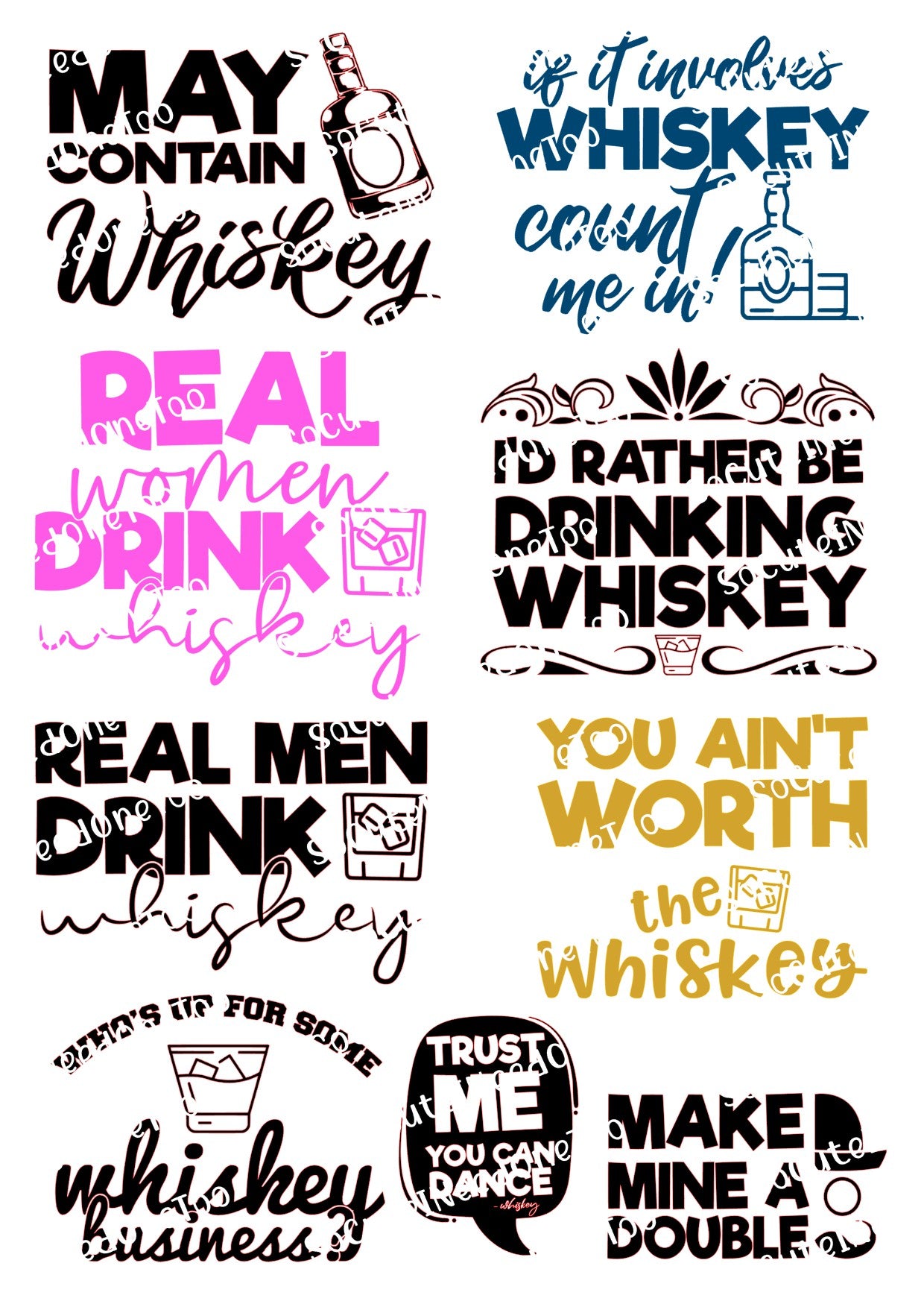 Whiskey Waterslide Decals - SoCuteINeedOneToo