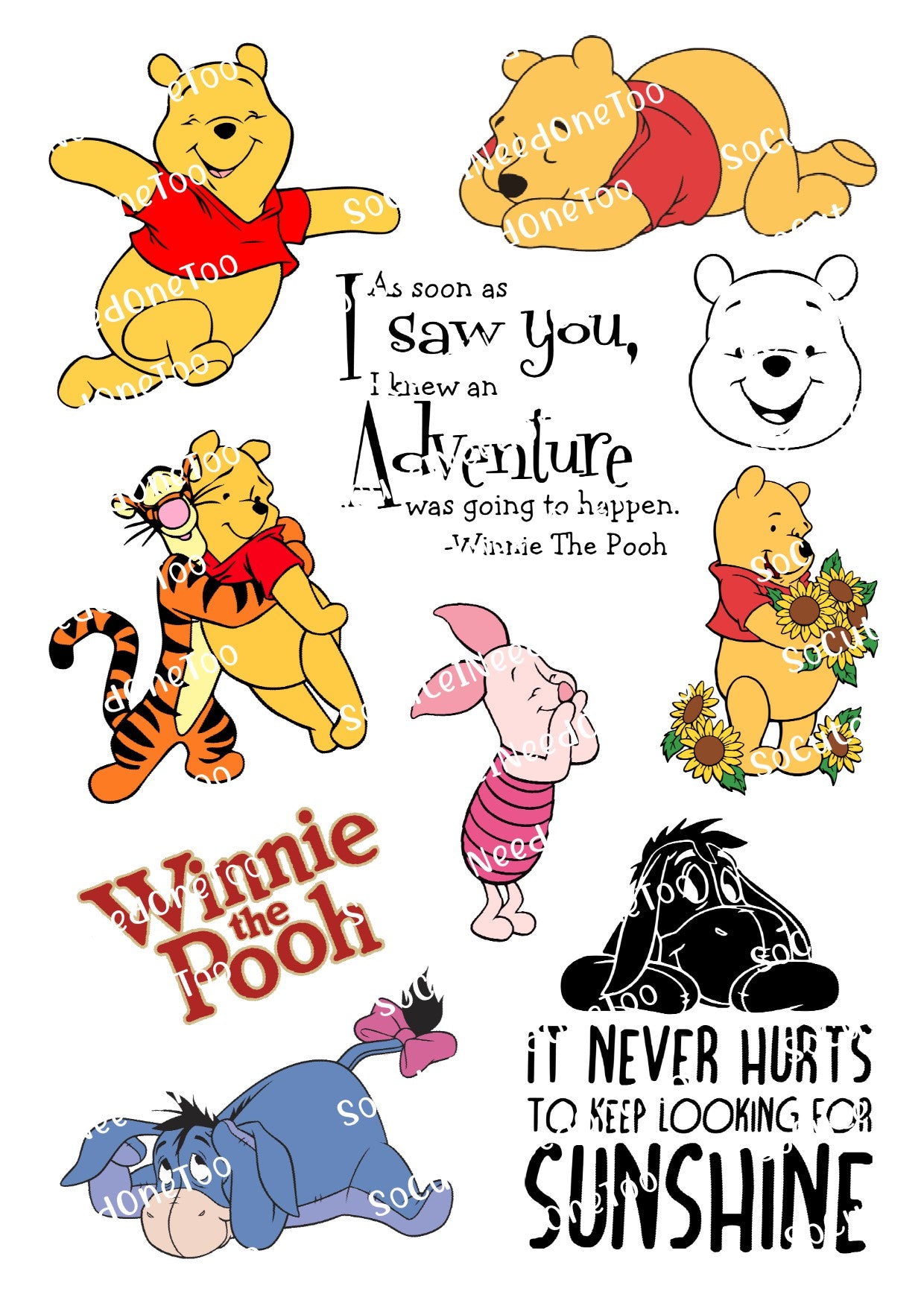 Winnie The Pooh H Waterslide Decals - SoCuteINeedOneToo