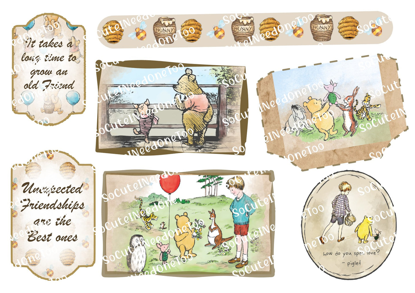 Winnie the Pooh Scrapbook #7 Decals - SoCuteINeedOneToo