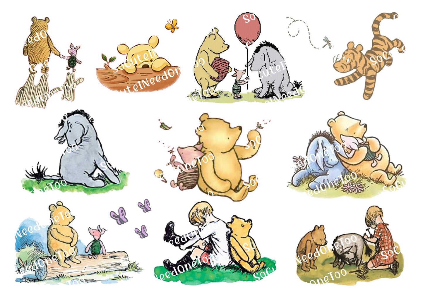 Winnie the Pooh Vintage Waterslide Decals - SoCuteINeedOneToo