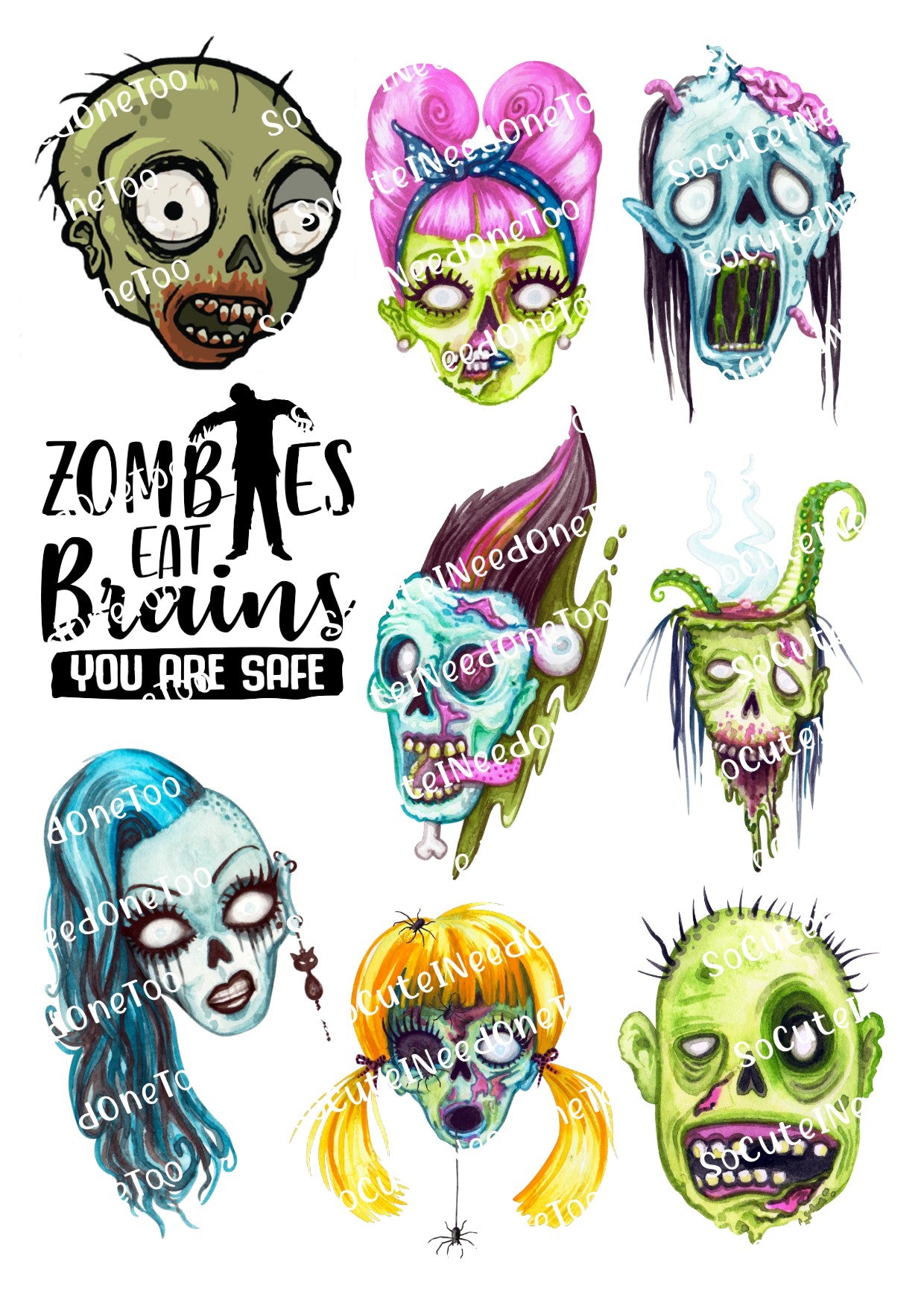 Zombies Waterslide Decals - SoCuteINeedOneToo