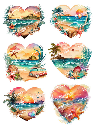 Beach Hearts Collection of Waterslide Decals - SoCuteINeedOneToo
