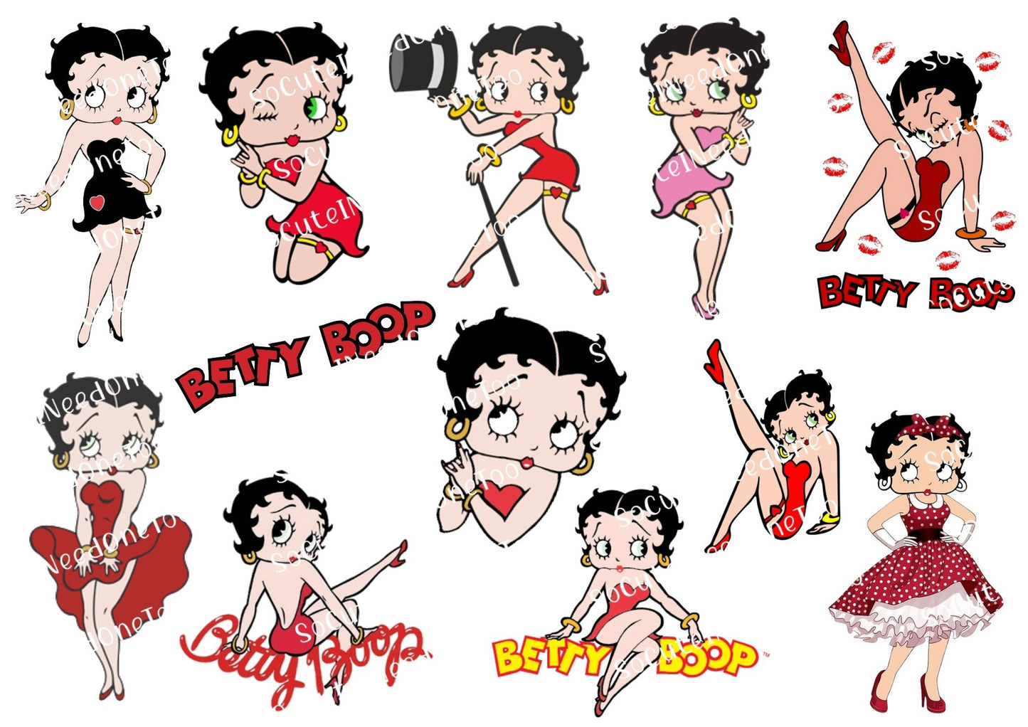 Calcomanías para toboganes acuáticos de Betty Boop 