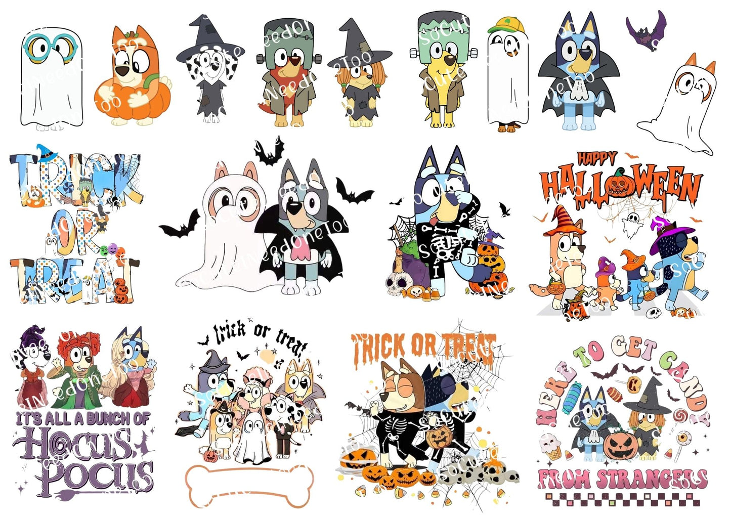 Bluey Halloween #3 & 4 Waterslide Decals