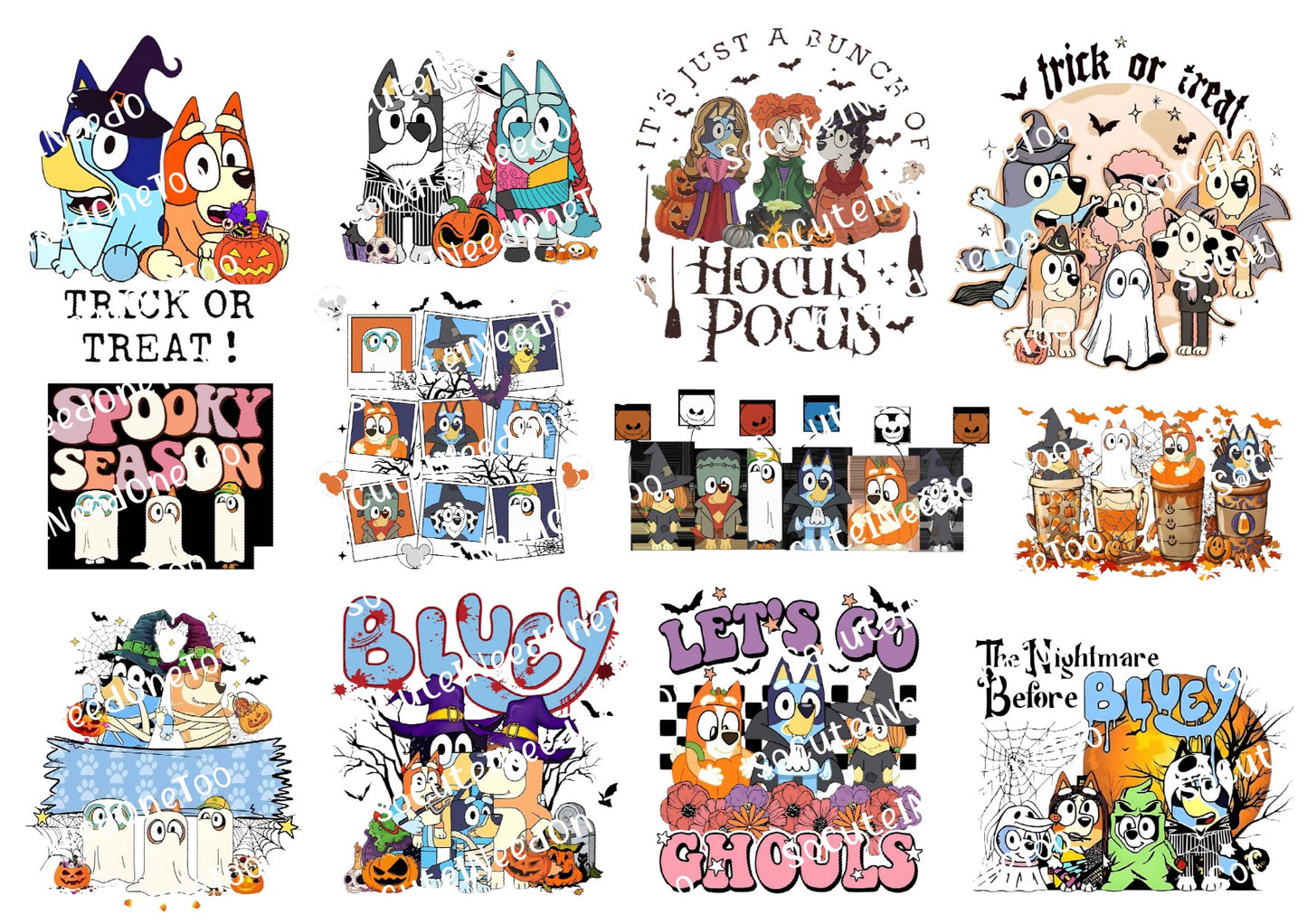 Bluey Halloween #3 & 4 Waterslide Decals