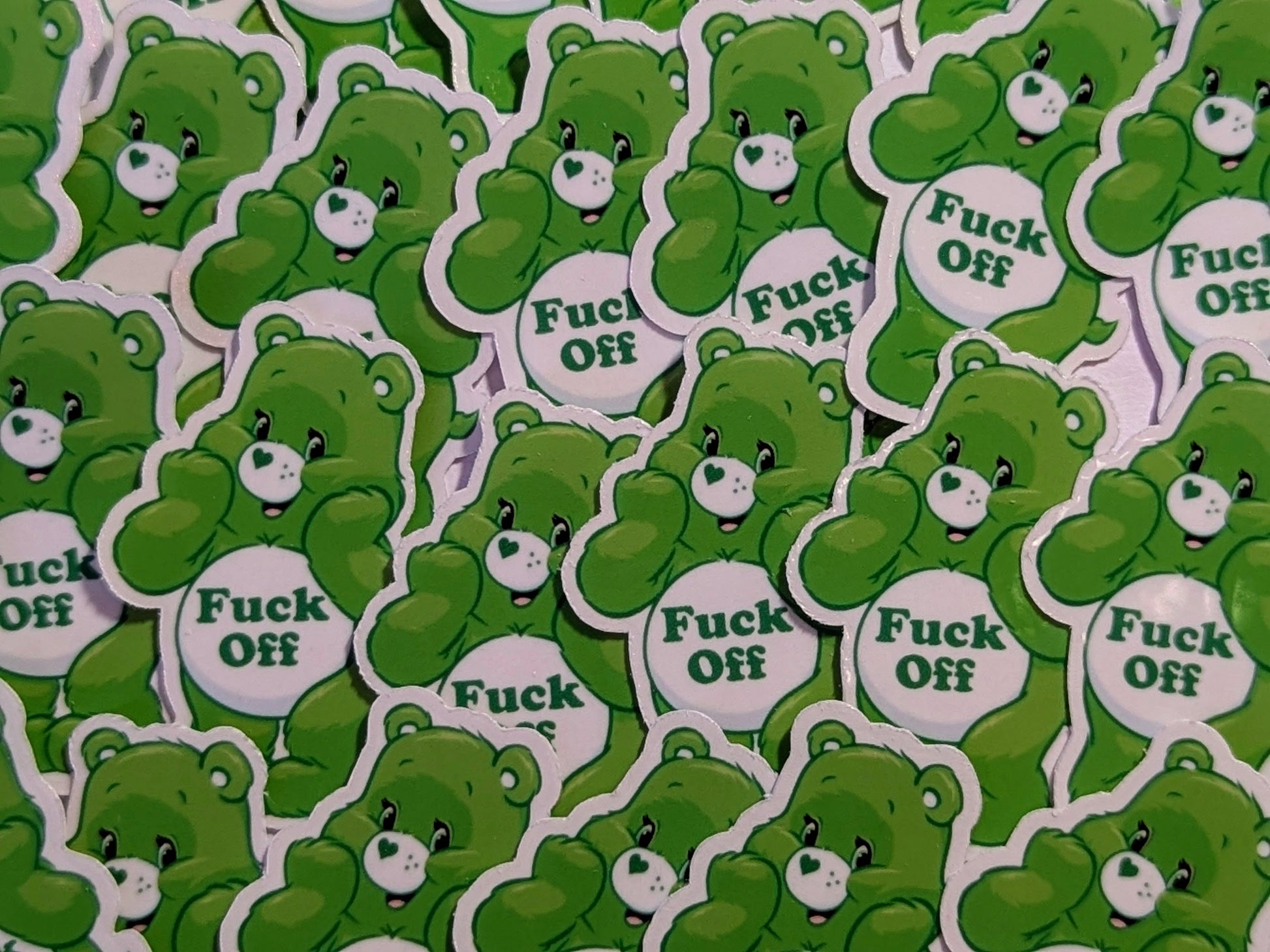 Care Bear Sticker - Fuck Off Sticker Socuteineedonetoo