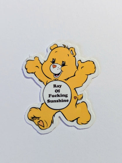 Care Bear Sticker - Ray of Fucking Sunshine socuteineedonetoo