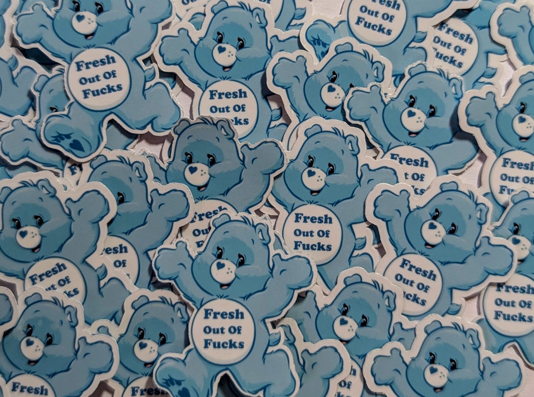 Care Bears Stickers - Fresh Out of Fucks