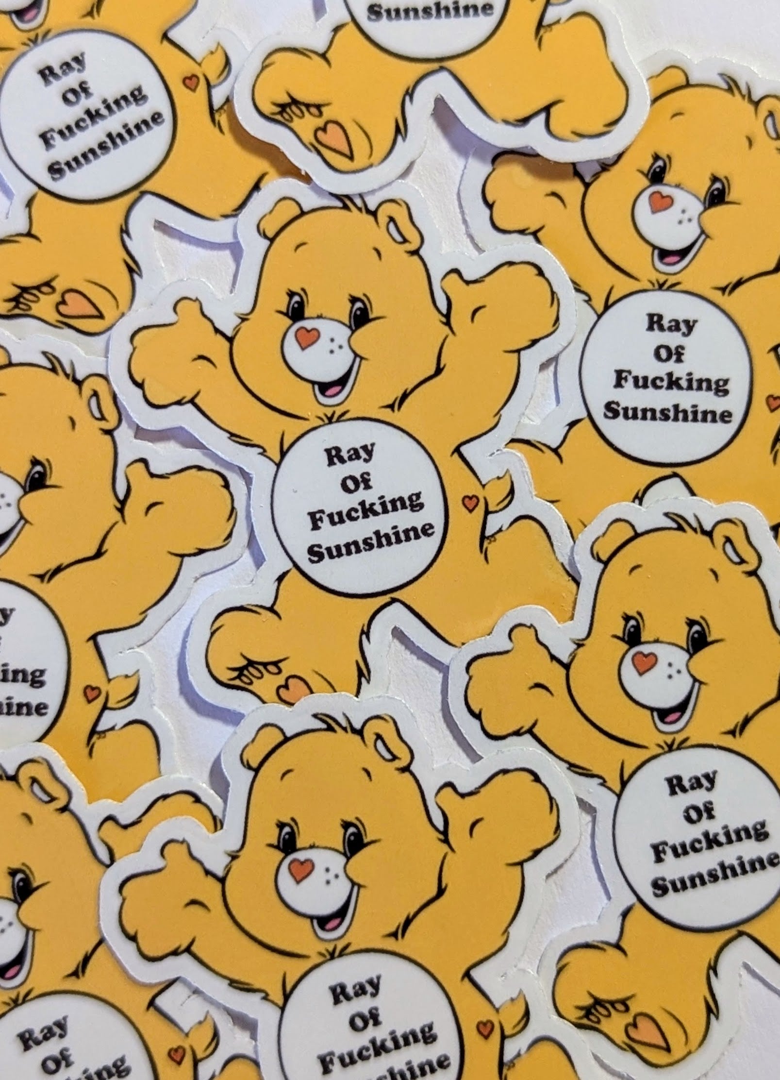 Care Bears Stickers - Ray of Fucking Sunshine Sticker Socuteineedonetoo