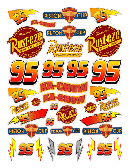 Race Car Sticker Sheet | Kids Stickers | Lightning & Racing Theme