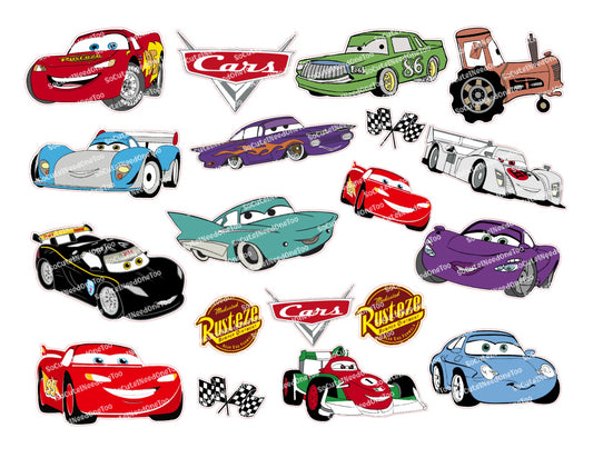 Disney Cars Stickers Vol 7 – Lightning McQueen & Full Cast Character Designs