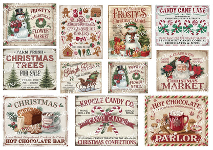 Christmas Signs #2 - #4 Waterslide Decals - SoCuteINeedOneToo