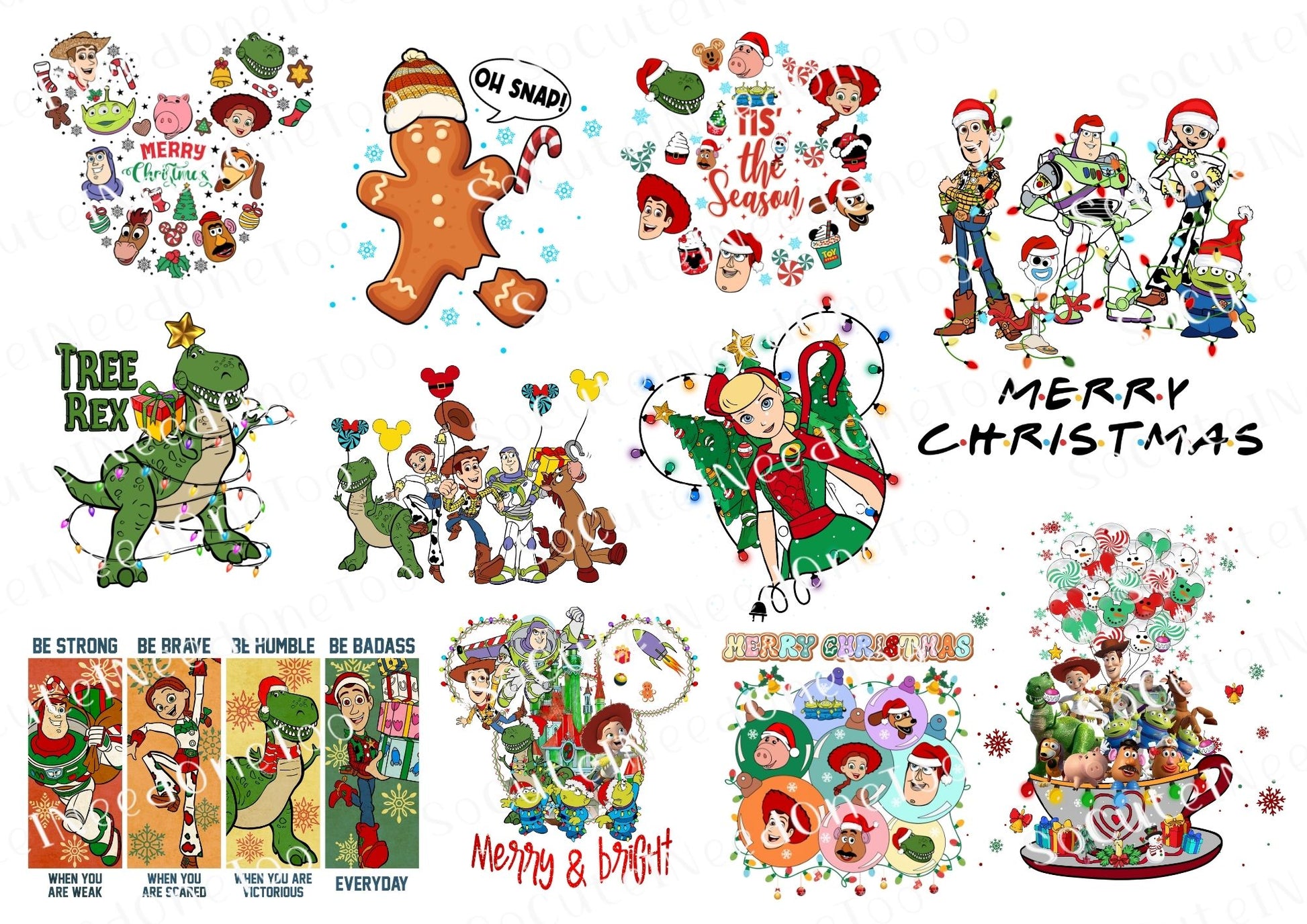 Toy Story Christmas Waterslide Decals - SoCuteINeedOneToo