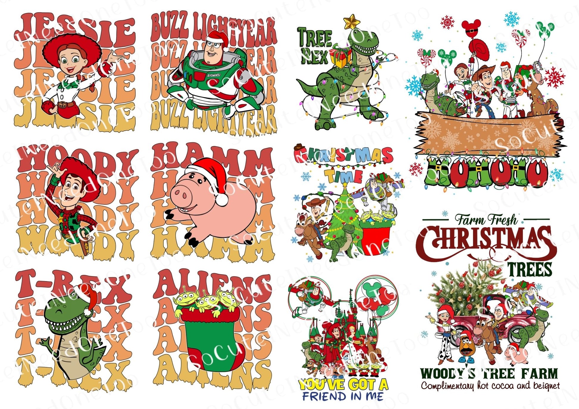 Toy Story Christmas Waterslide Decals - SoCuteINeedOneToo