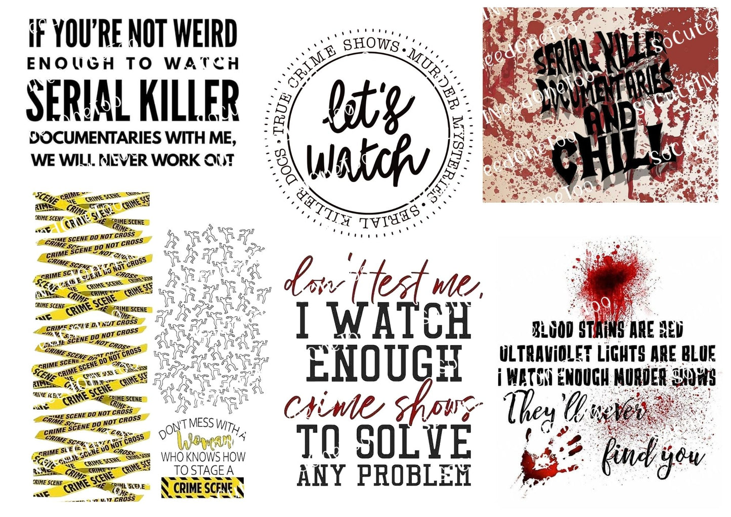 Crime Scene Waterslide Decals