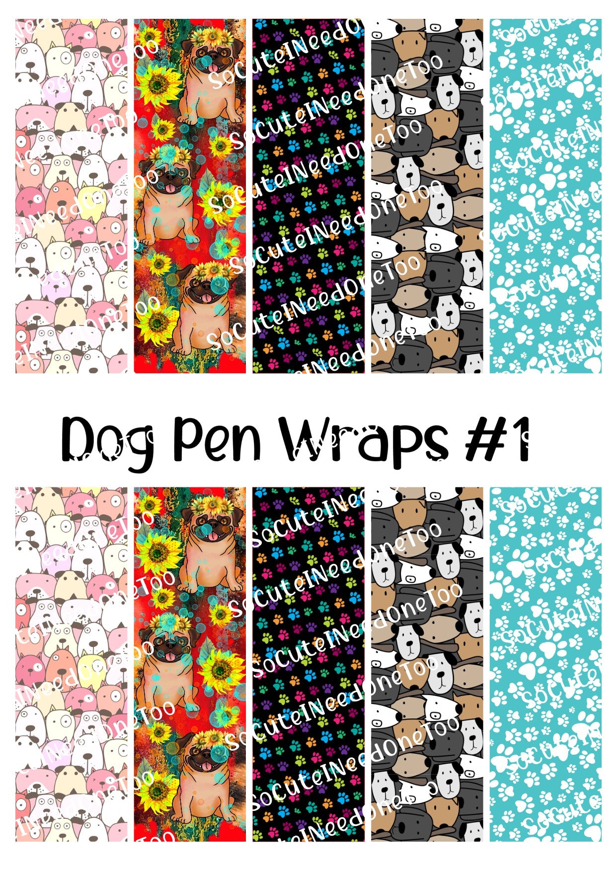 Dog Pen Wraps #1 - Pet Waterslide Decals