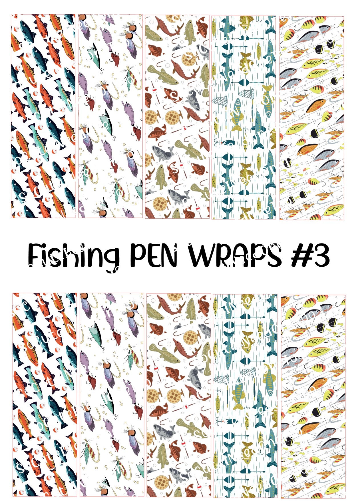 Fishing Pen Wraps #3 - Outdoor Waterslide Decals