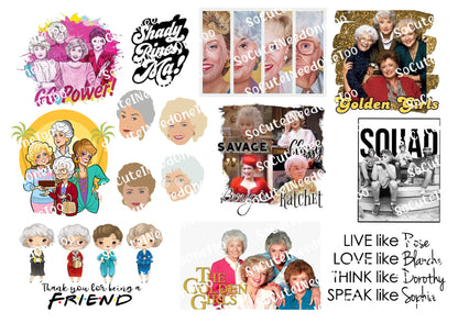 Golden Girls classic TV show waterslide decals for tumblers