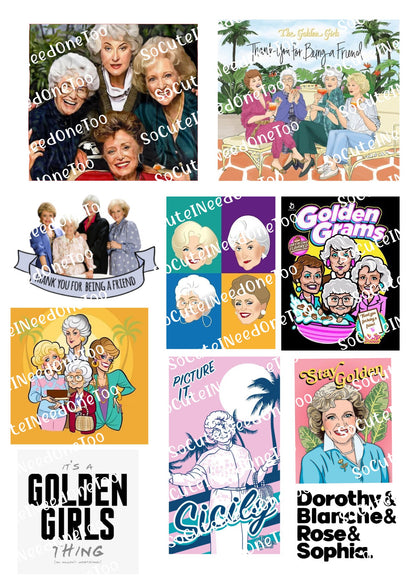 Golden Girls #1 Waterslide Decals – Classic TV Show Designs for Tumblers