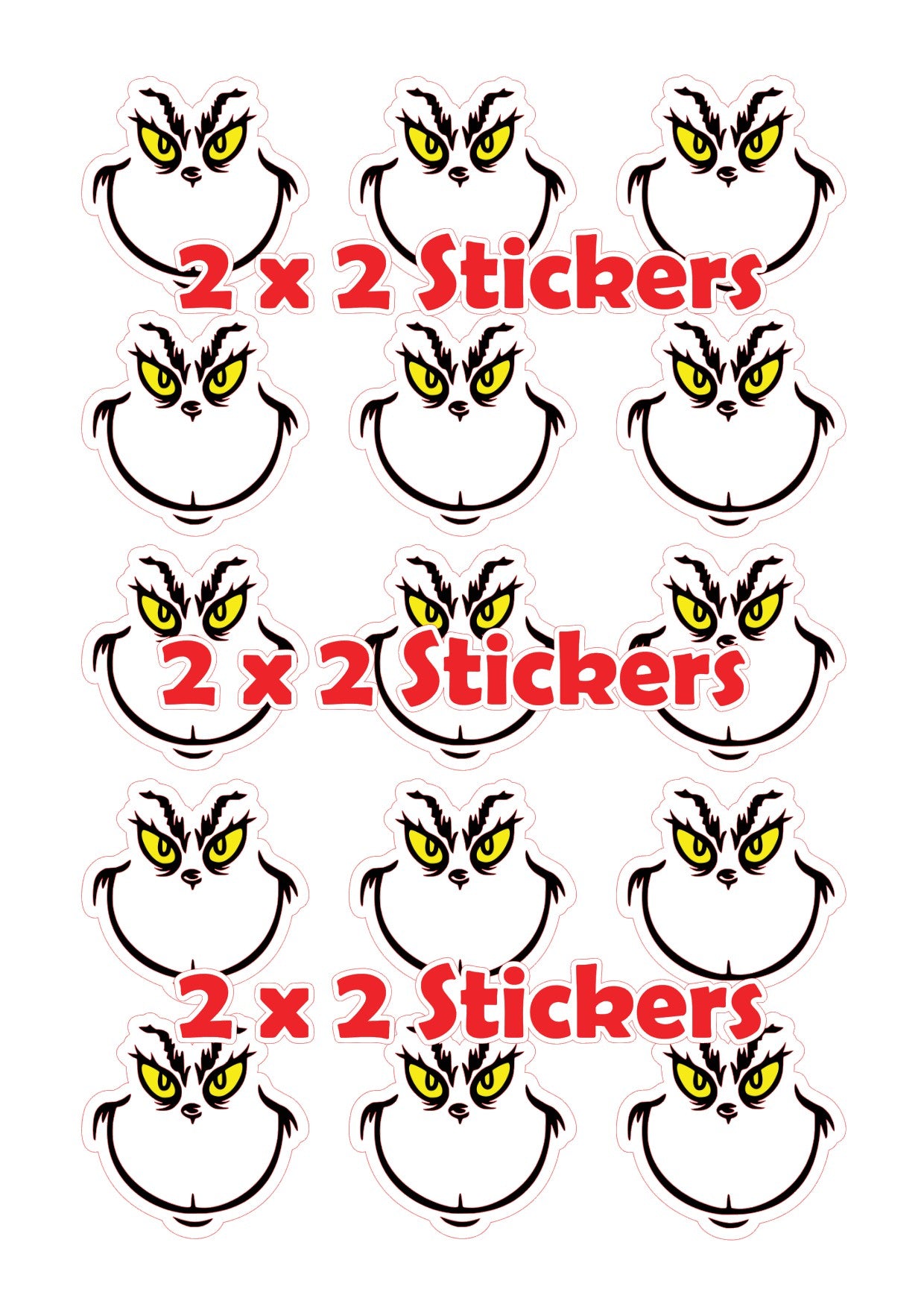 Green Holiday Grouch Stickers | Die-Cut Vinyl | Christmas Grouch Decals