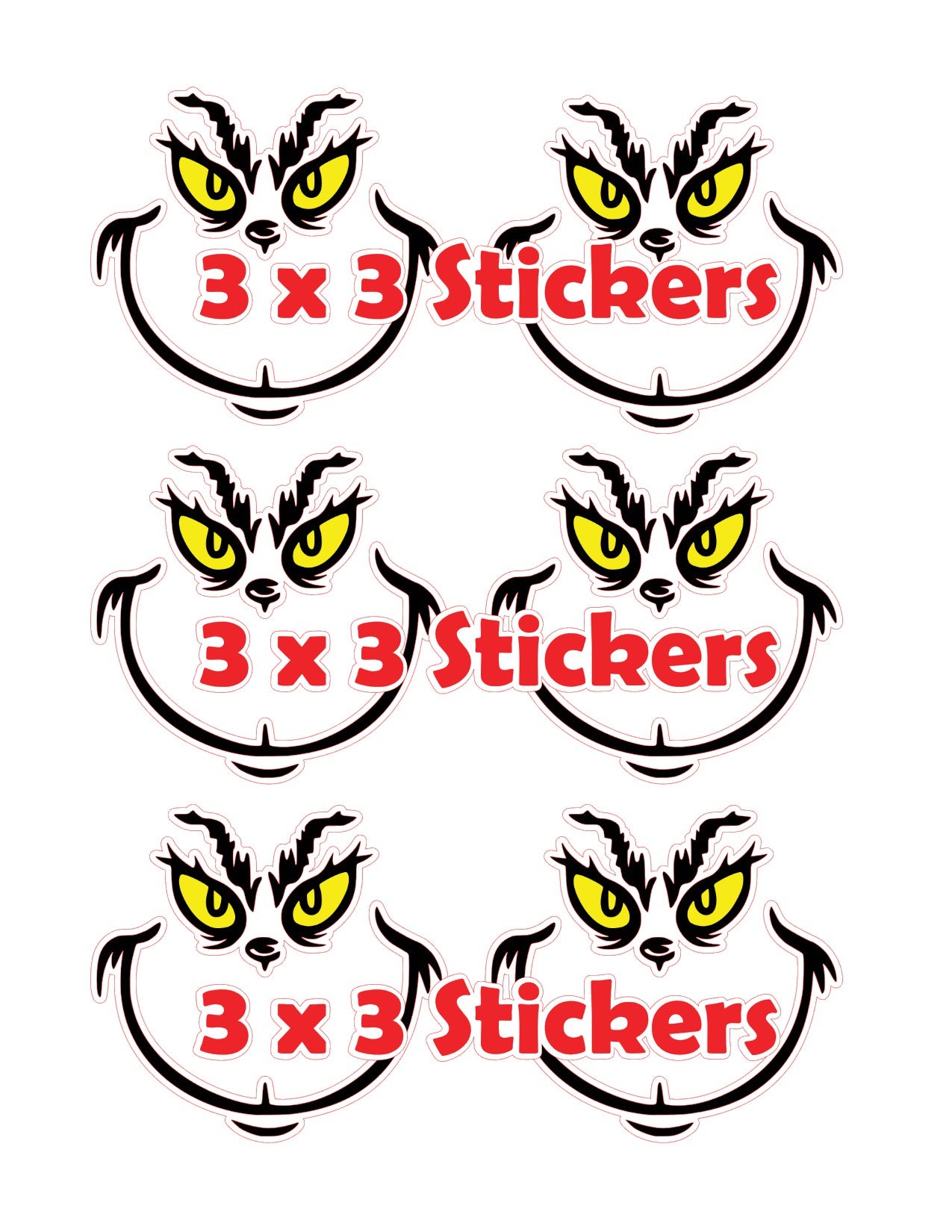 Green Holiday Grouch Stickers | Die-Cut Vinyl | Christmas Grouch Decals