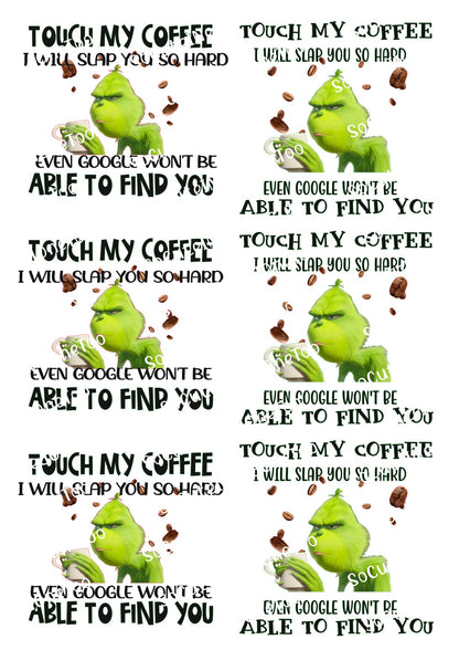 Grinch Full Sheets of Same Image Decals - SoCuteINeedOneToo