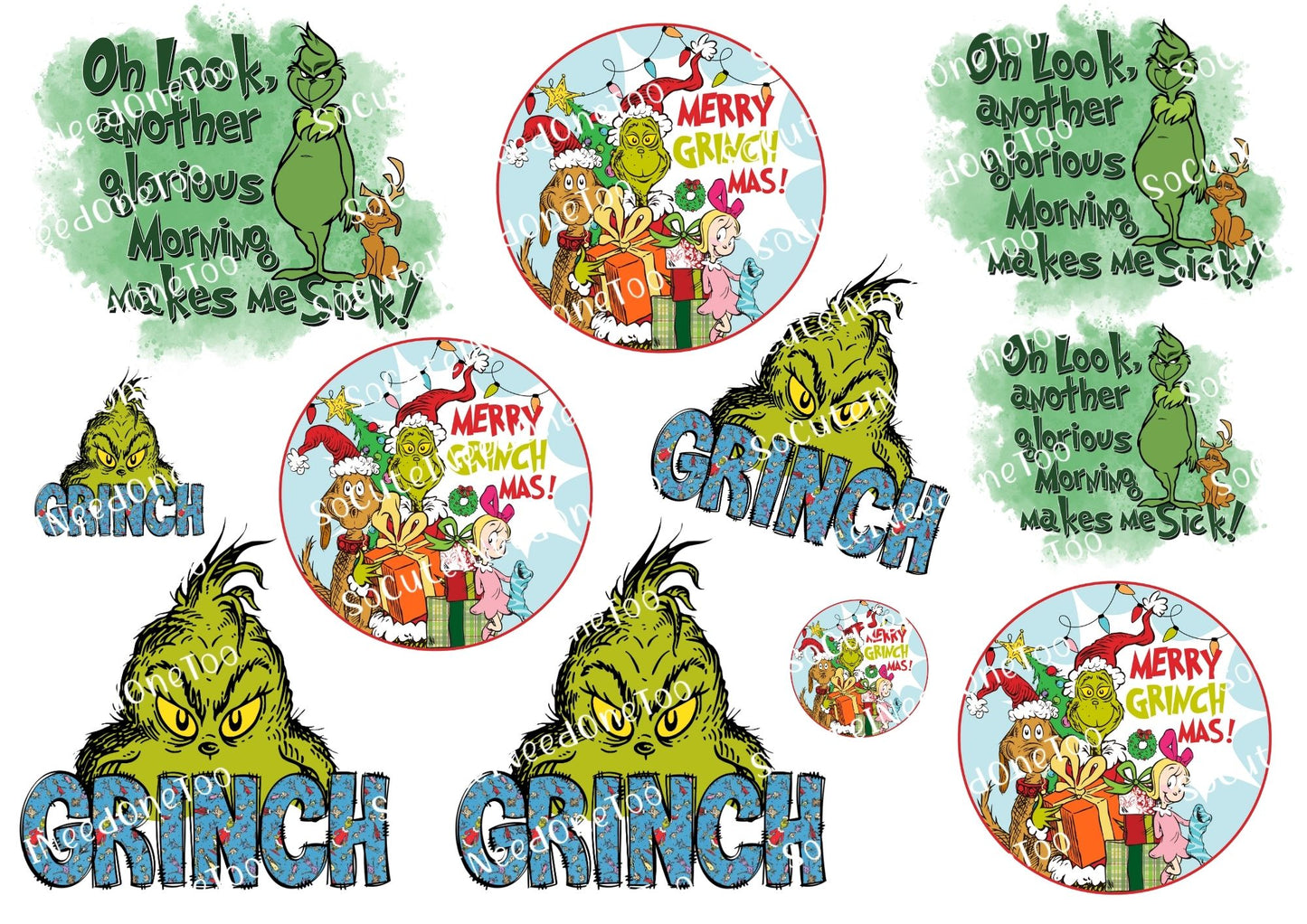 Calcomanías para toboganes acuáticos Grinch n.° 35 