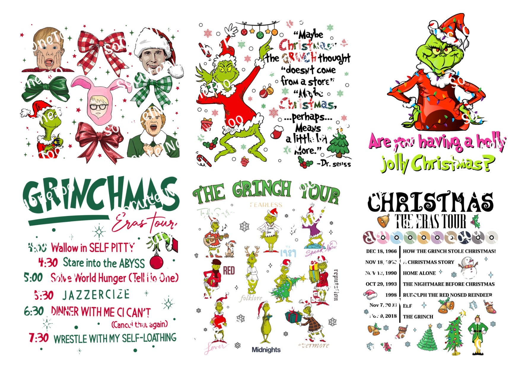 Grinch Collection Waterslide Decals - 46 Full Sheets - SoCuteINeedOneToo