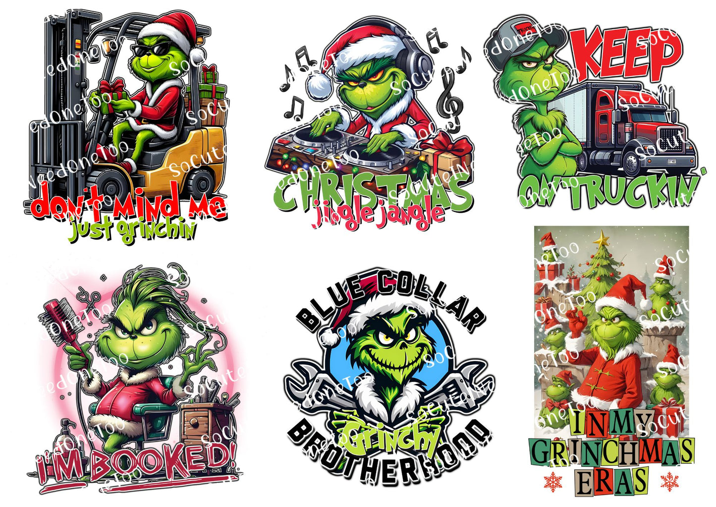 Grinch Waterslide Decals - Premium Holiday Collection Full Sheets