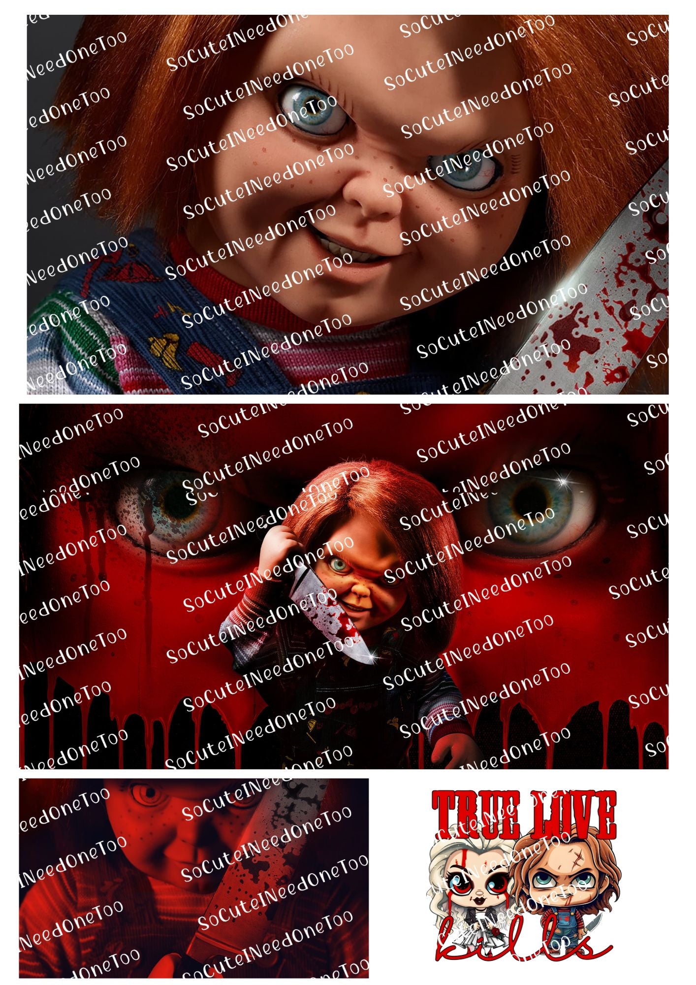 Chucky Waterslide Decals - Child's Play Horror Movie Designs
