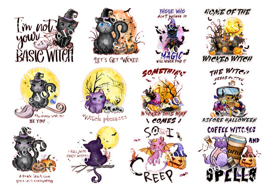 Halloween I'm Not Your Basic Witch Waterslide Decals