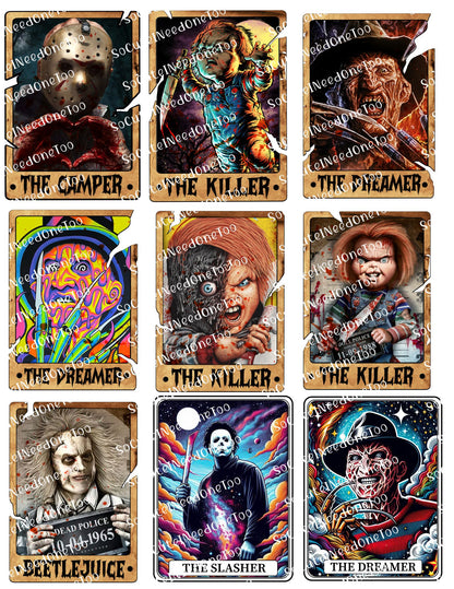 Halloween Horror Villain Tarot Card Waterslide Decals