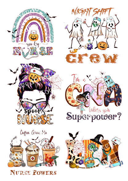 Halloween - Calcomanías de enfermera n.° 1 