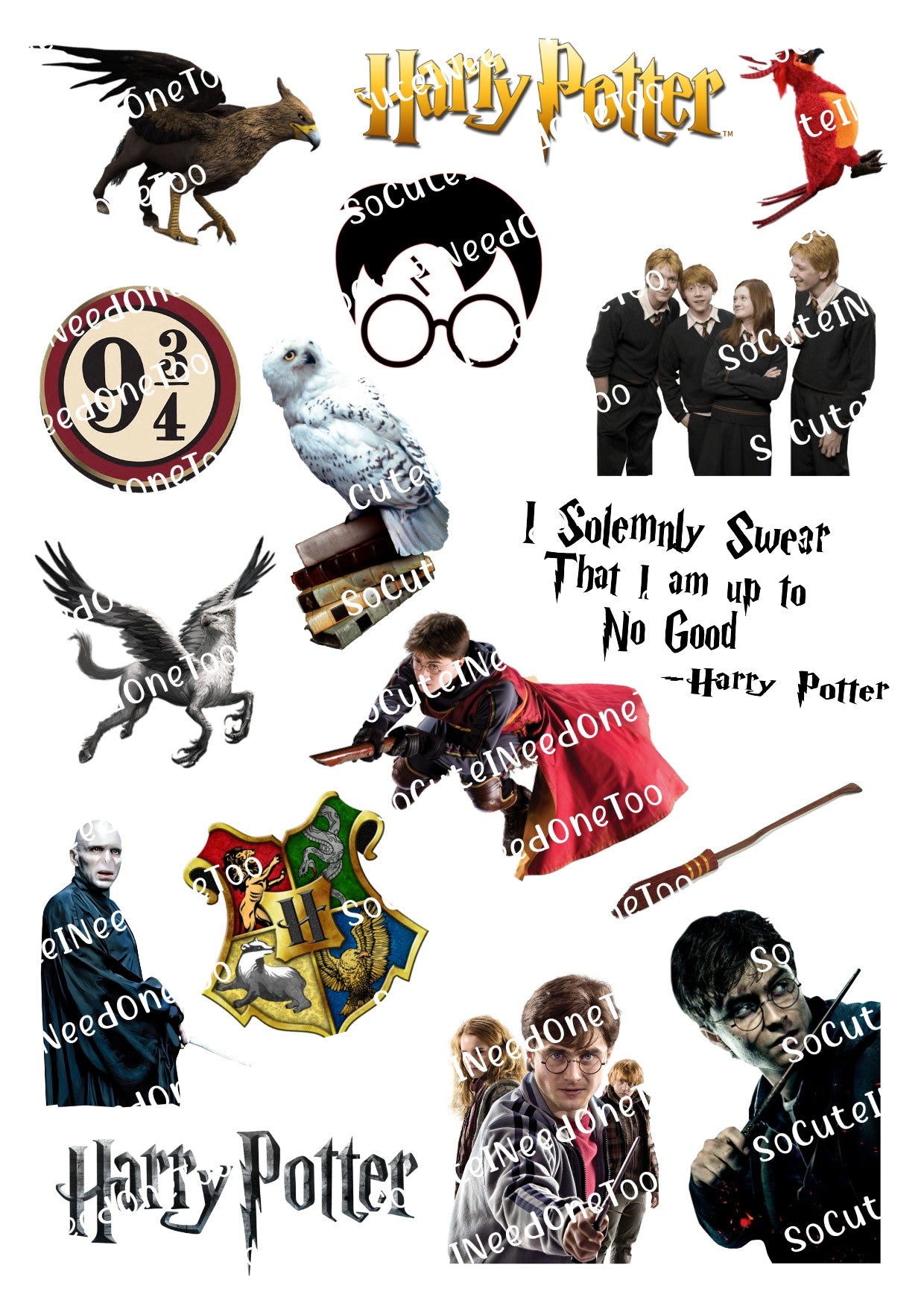 Harry Potter Waterslide Decals | A4 Sheet | Clear or White | 6 Design Options